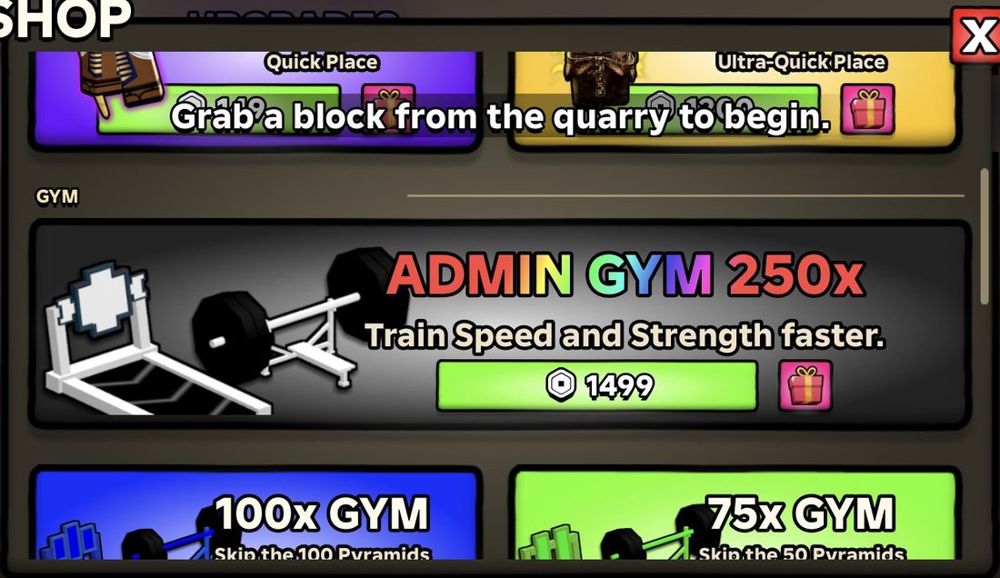 The higher tiers, like 75x and 100x, skip 50 and 100 pyramids