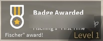 The first-join badge pops up as soon as you enter Fisch