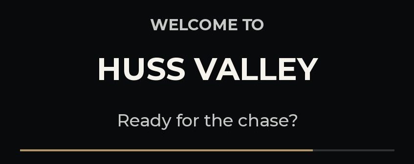 The Huss Valley loading screen: "Ready for the chase?"