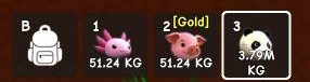 A freshly hatched Panda in the hotbar