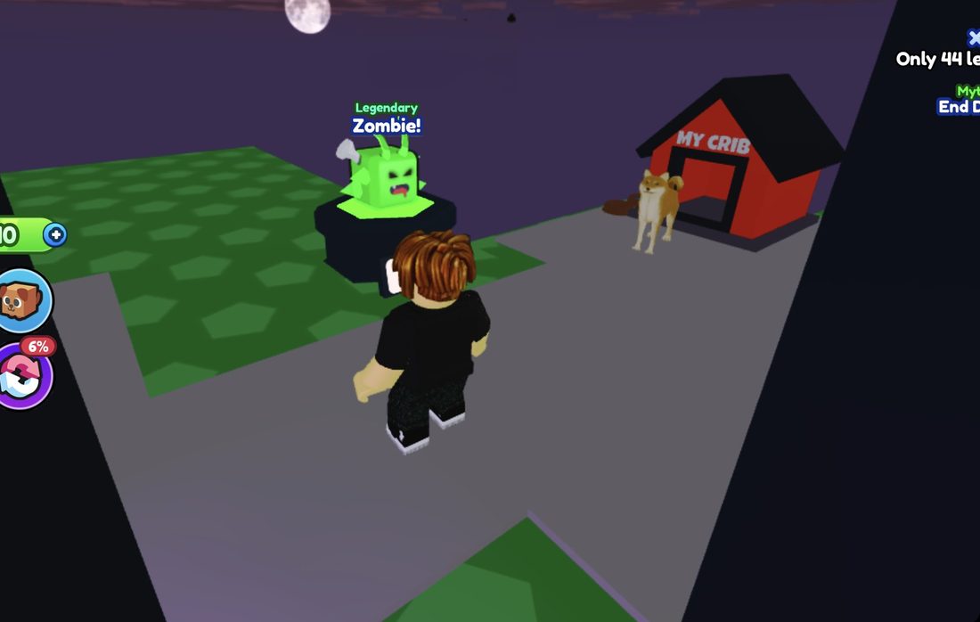 The MY CRIB doghouse sits just beyond your base