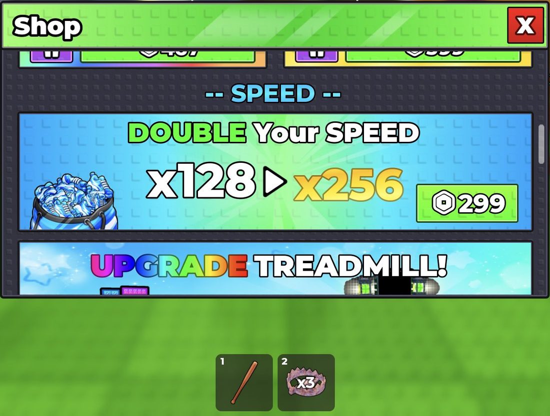 The DOUBLE Your SPEED pass shows x128 going to x256